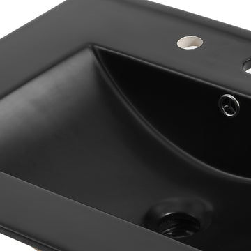 Ancillary 3-Hole 20 in. W x 18.25 in. D Classic Contemporary Rectangular Ceramic Single Sink Basin Vanity Top